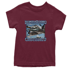 Bombardino Crocodilo Brainrot Youth T-shirt Maroon