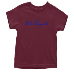 Los Doyers LA Baseball Youth T-shirt Maroon
