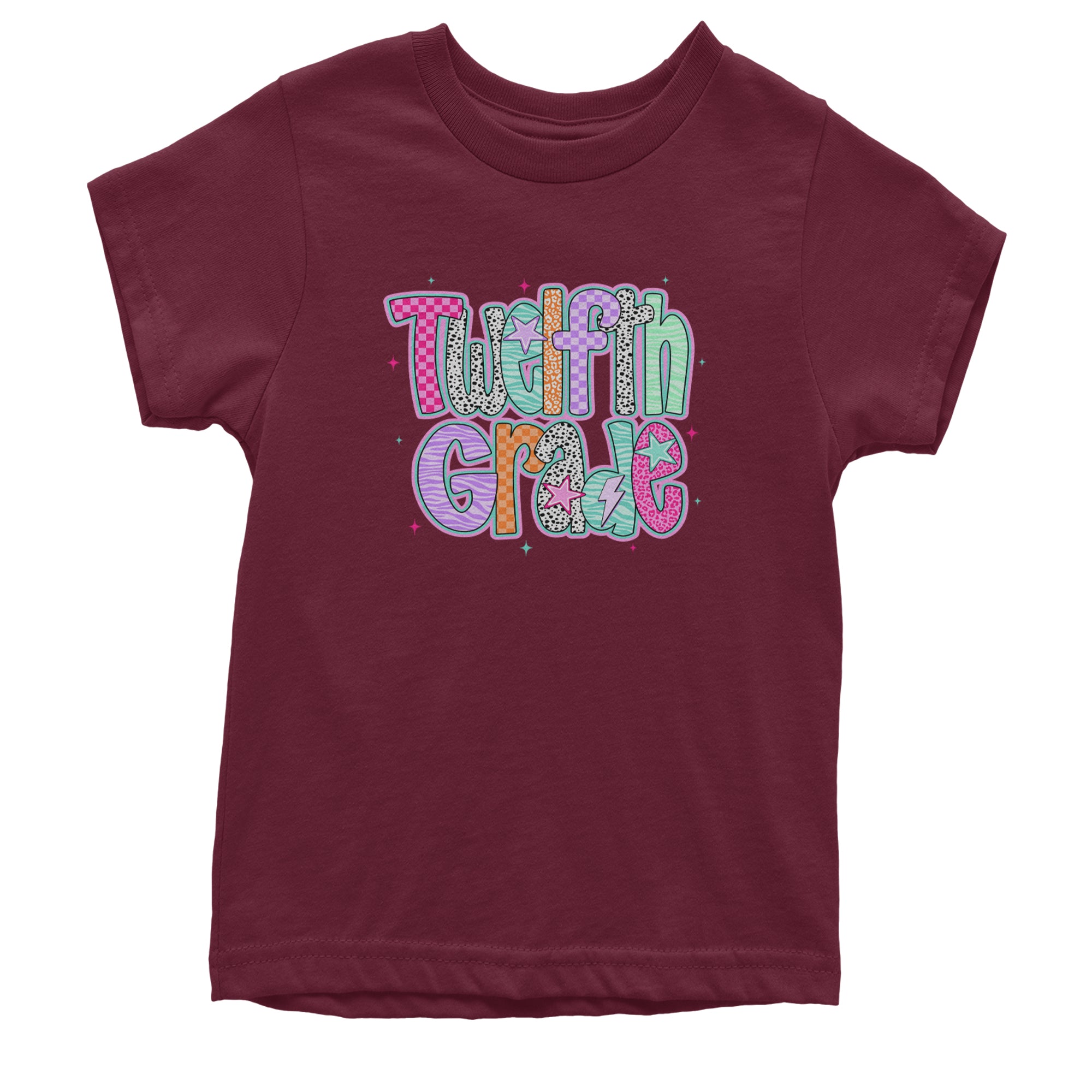 Senior Year Colorful Back to School Youth T-shirt Maroon