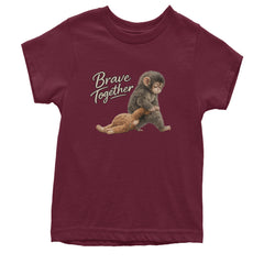 Punch Brave Together Stuffed Animal Youth T-shirt Maroon