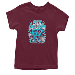 67 Brainrot Meme Slang Youth T-shirt Maroon