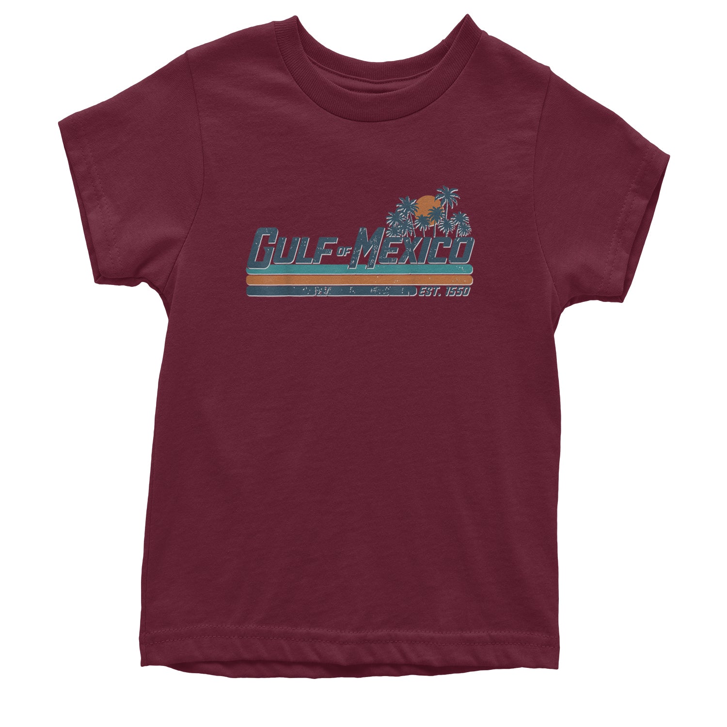 Gulf Of Mexico Established Year 1550 Youth T-shirt Maroon