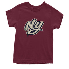 NYC New York City Grunge Street Youth T-shirt Maroon