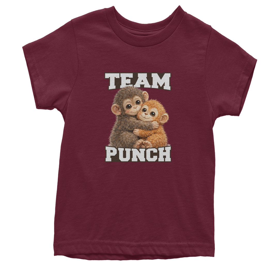 Team Punch Panchi-kun Monkey Youth T-shirt Maroon