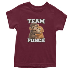 Team Punch Panchi-kun Monkey Youth T-shirt Maroon
