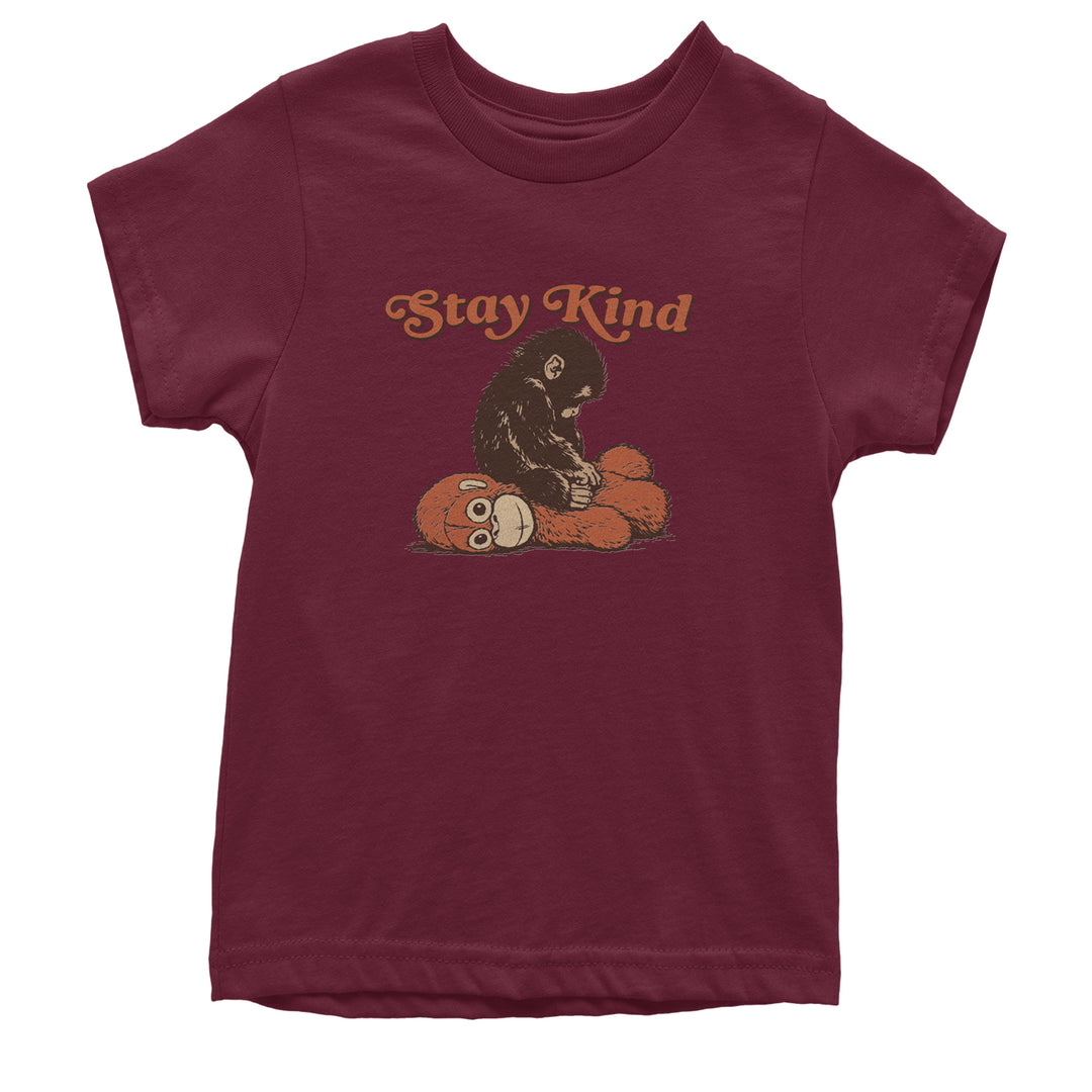 Punch Stay Kind Macaque Youth T-shirt Maroon
