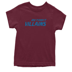 Detroit Villains Grit Football Youth T-shirt Maroon