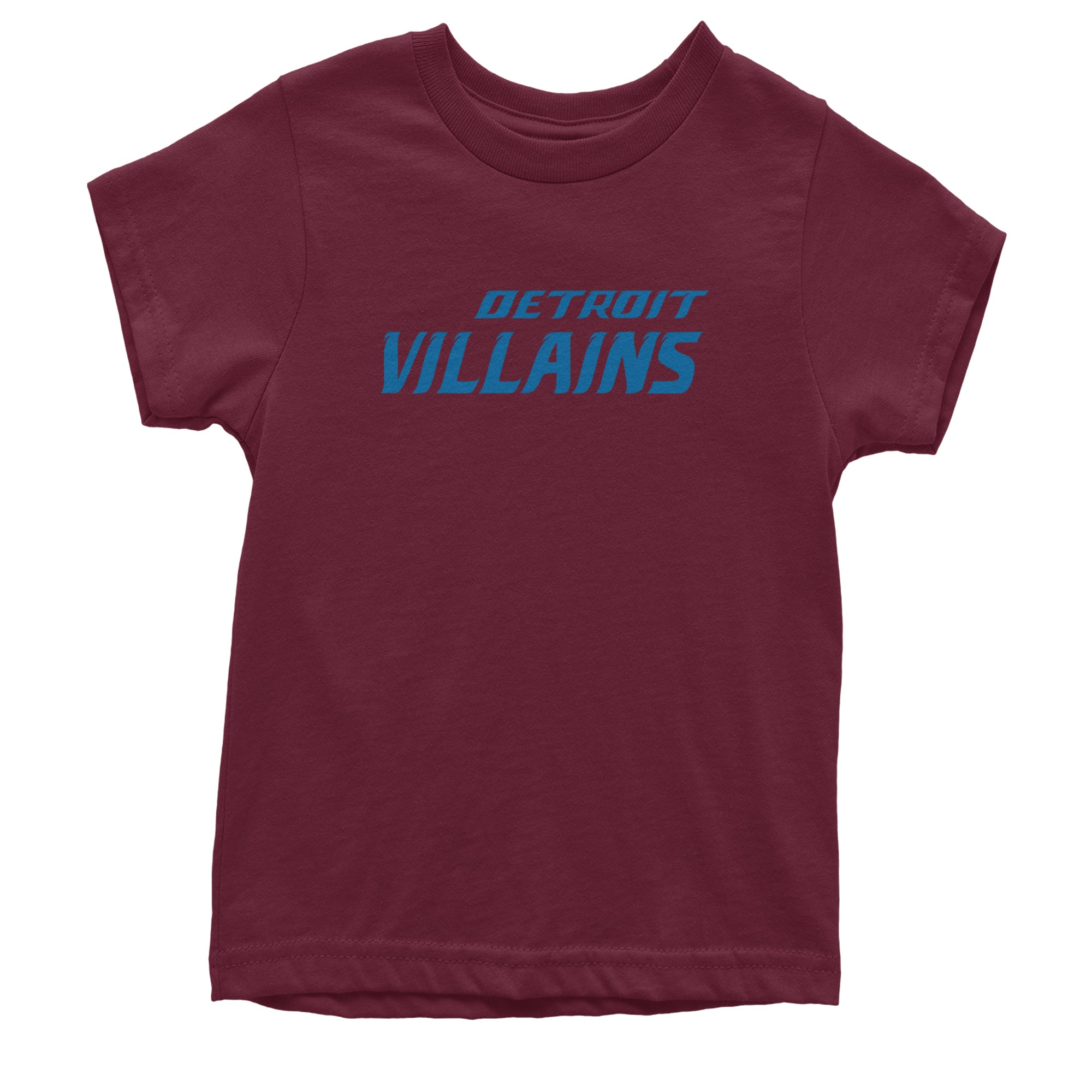 Detroit Villains Grit Football Youth T-shirt Maroon
