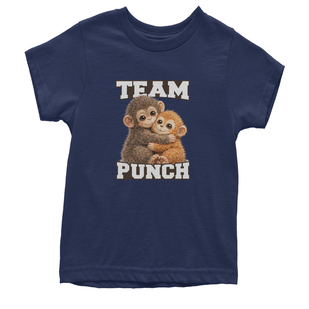 Team Punch Panchi-kun Monkey Youth T-shirt Navy Blue