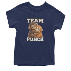 Team Punch Panchi-kun Monkey Youth T-shirt Navy Blue