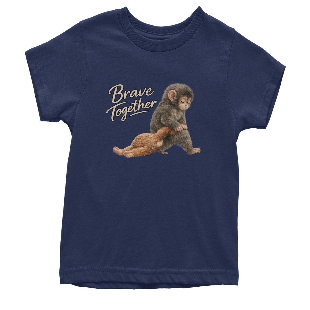 Punch Brave Together Stuffed Animal Youth T-shirt Navy Blue
