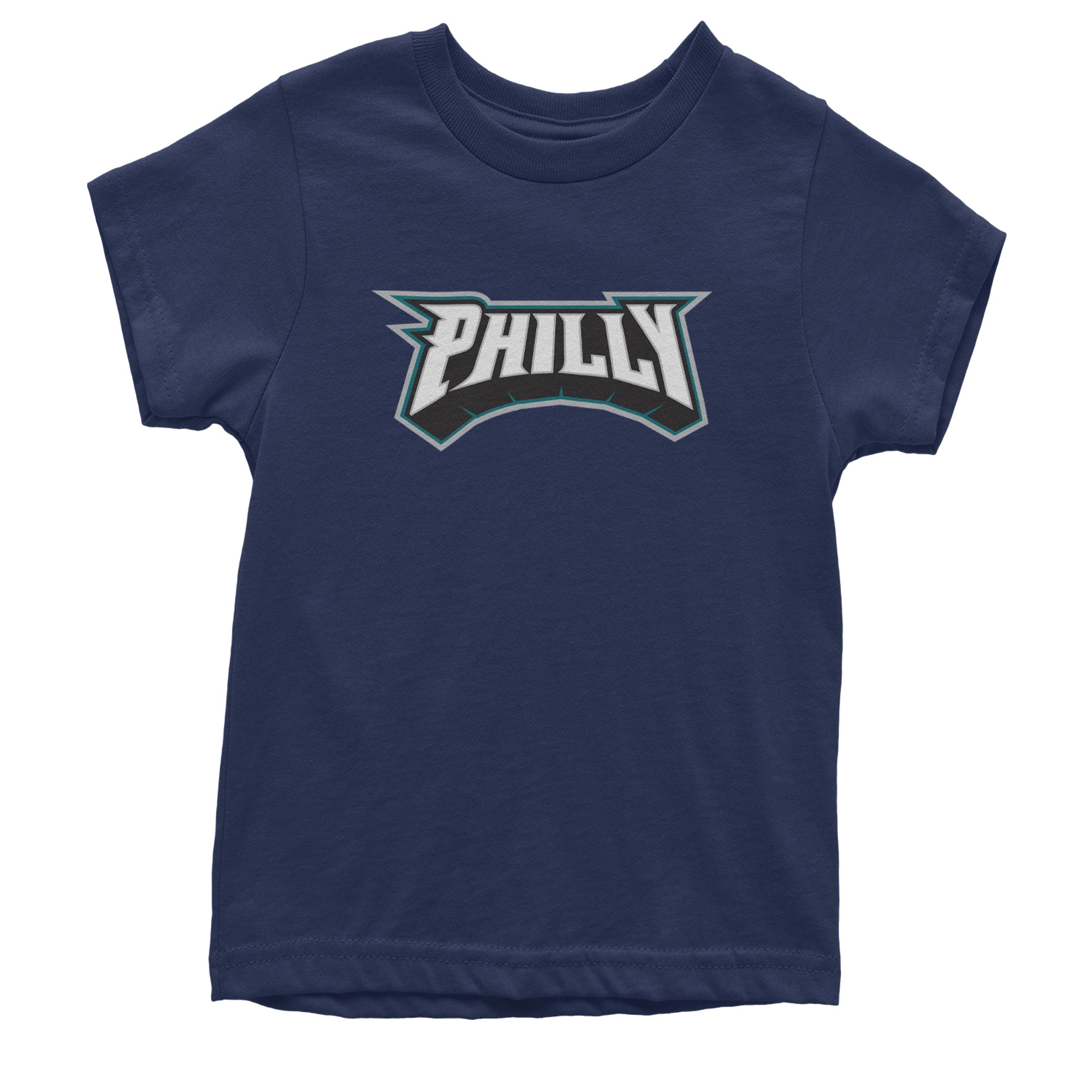 Philly Bold Block Throwback Youth T-shirt Navy Blue