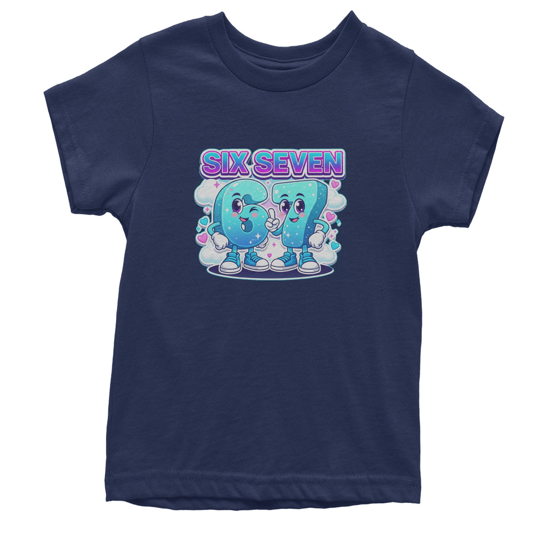 67 Six Seven Meme Kawaii Cloud Youth T-shirt Navy Blue