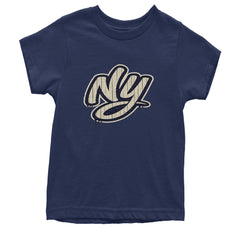 NYC New York City Grunge Street Youth T-shirt Navy Blue