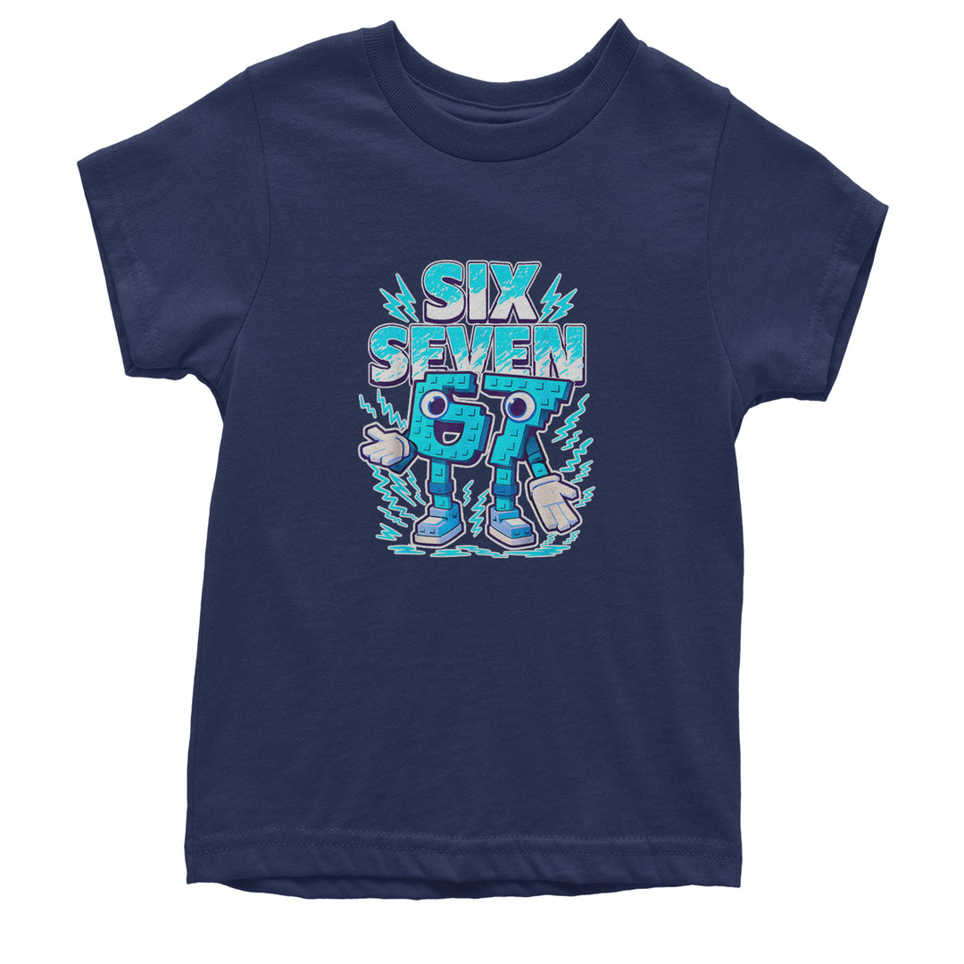 67 Brainrot Meme Slang Youth T-shirt Navy Blue