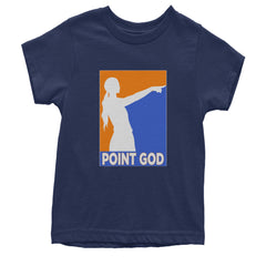 Point God Cunningham Basketball Pointing Meme  Youth T-shirt Navy Blue