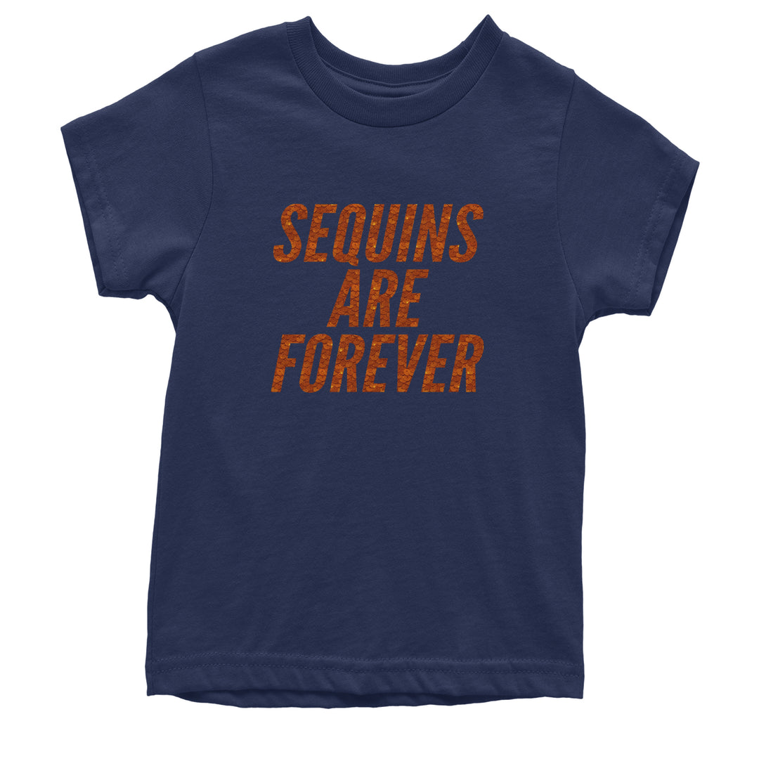 Sequins Are Forever Retro Glam Youth T-shirt Navy Blue
