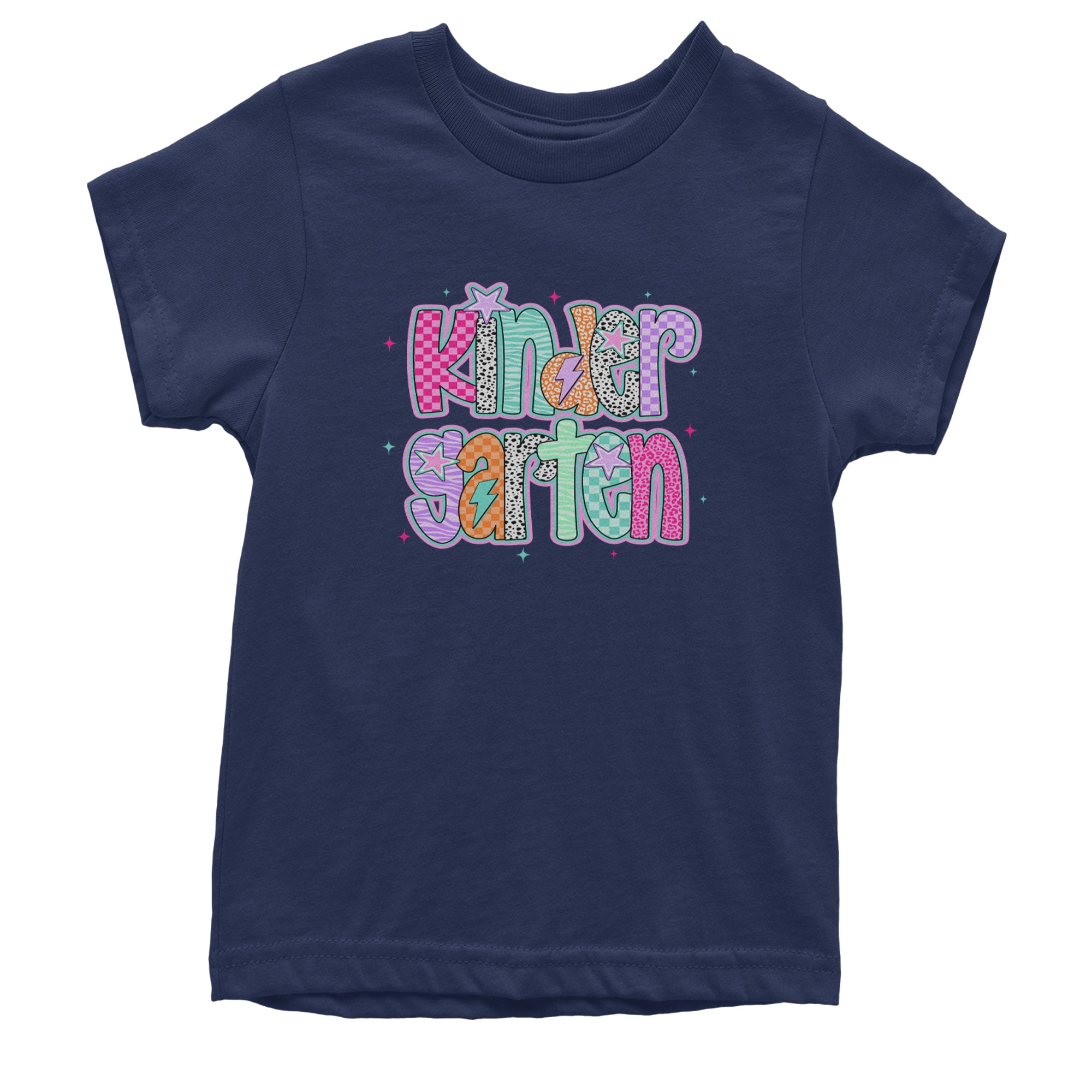 Kindergarten Cutie Colorful Back to School Youth T-shirt Navy Blue