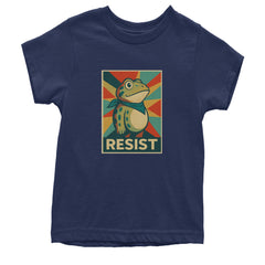 Resist Portland Protest Frog Youth T-shirt Navy Blue