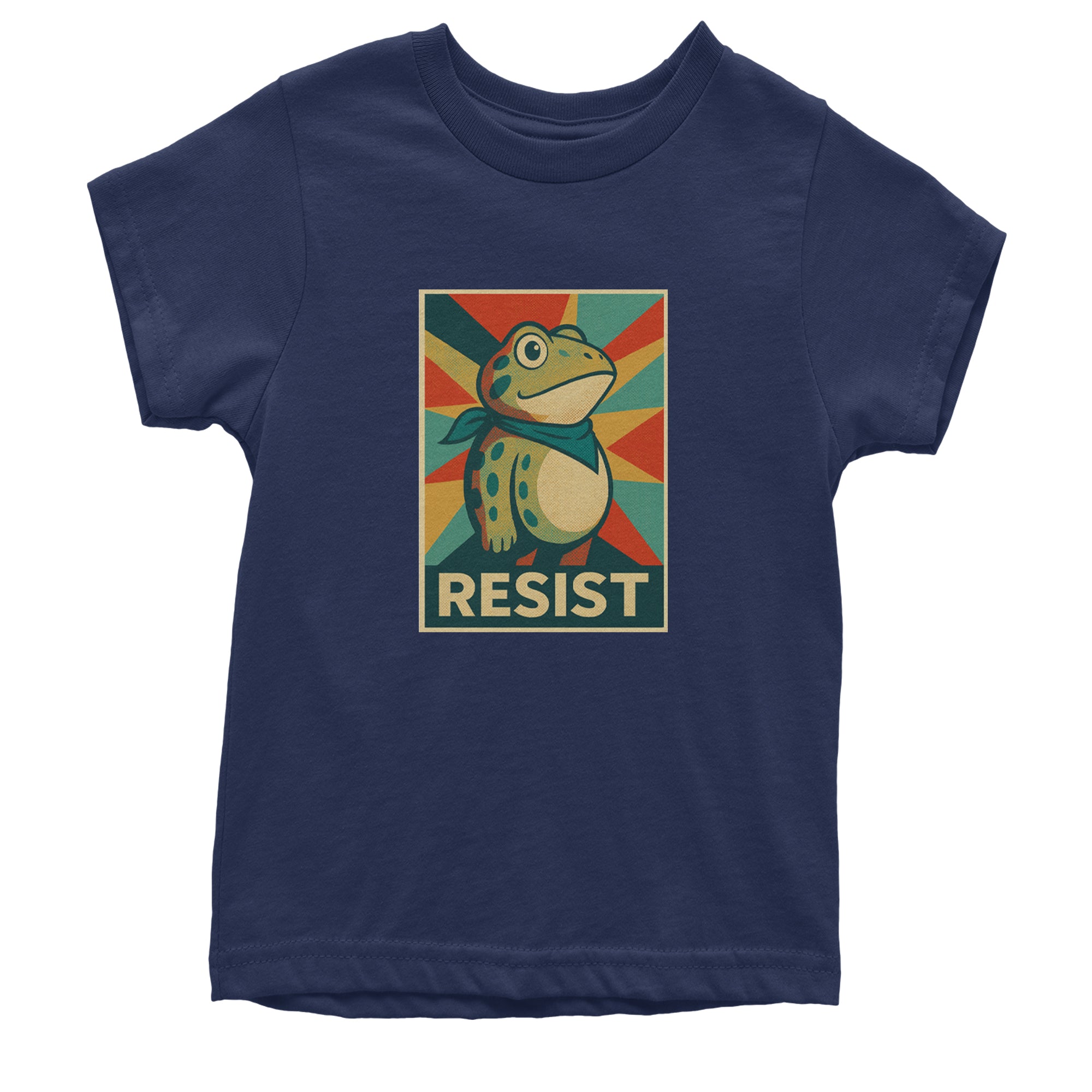 Resist Portland Protest Frog Youth T-shirt Navy Blue