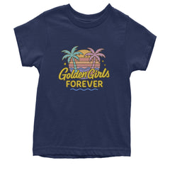 Golden Girls Forever Retro Sunset Youth T-shirt Navy Blue