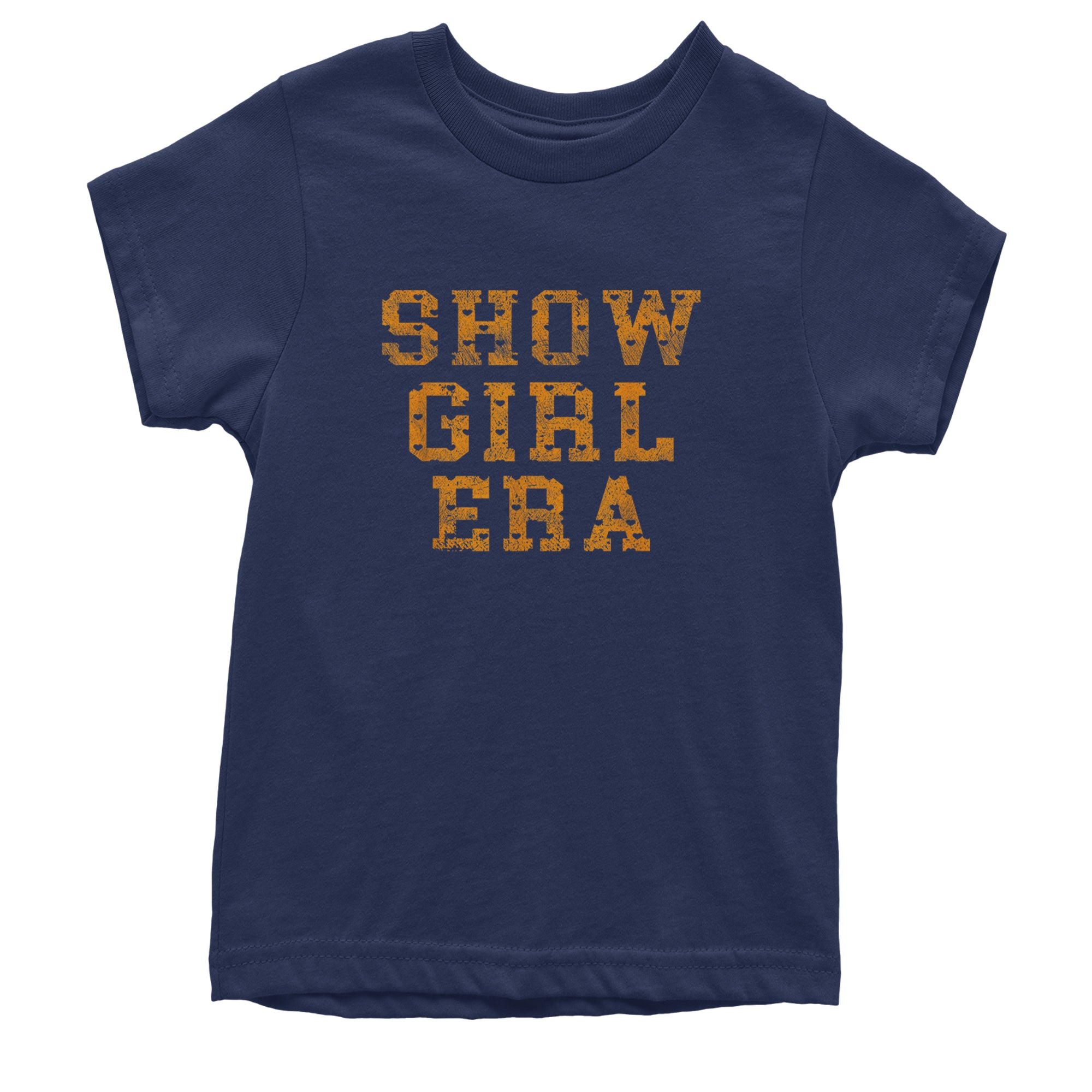 Vintage Showgirl Era Heart Youth T-shirt Navy Blue