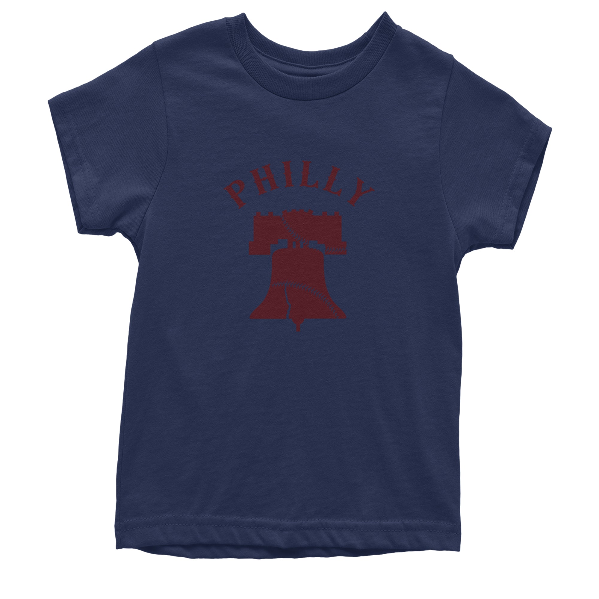 Philly Cracked Liberty Bell Youth T-shirt Navy Blue
