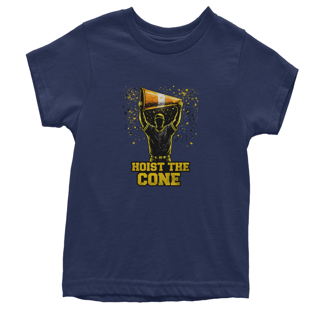 Hoist The Cone Pittsburgh Pride Youth T-shirt Navy Blue