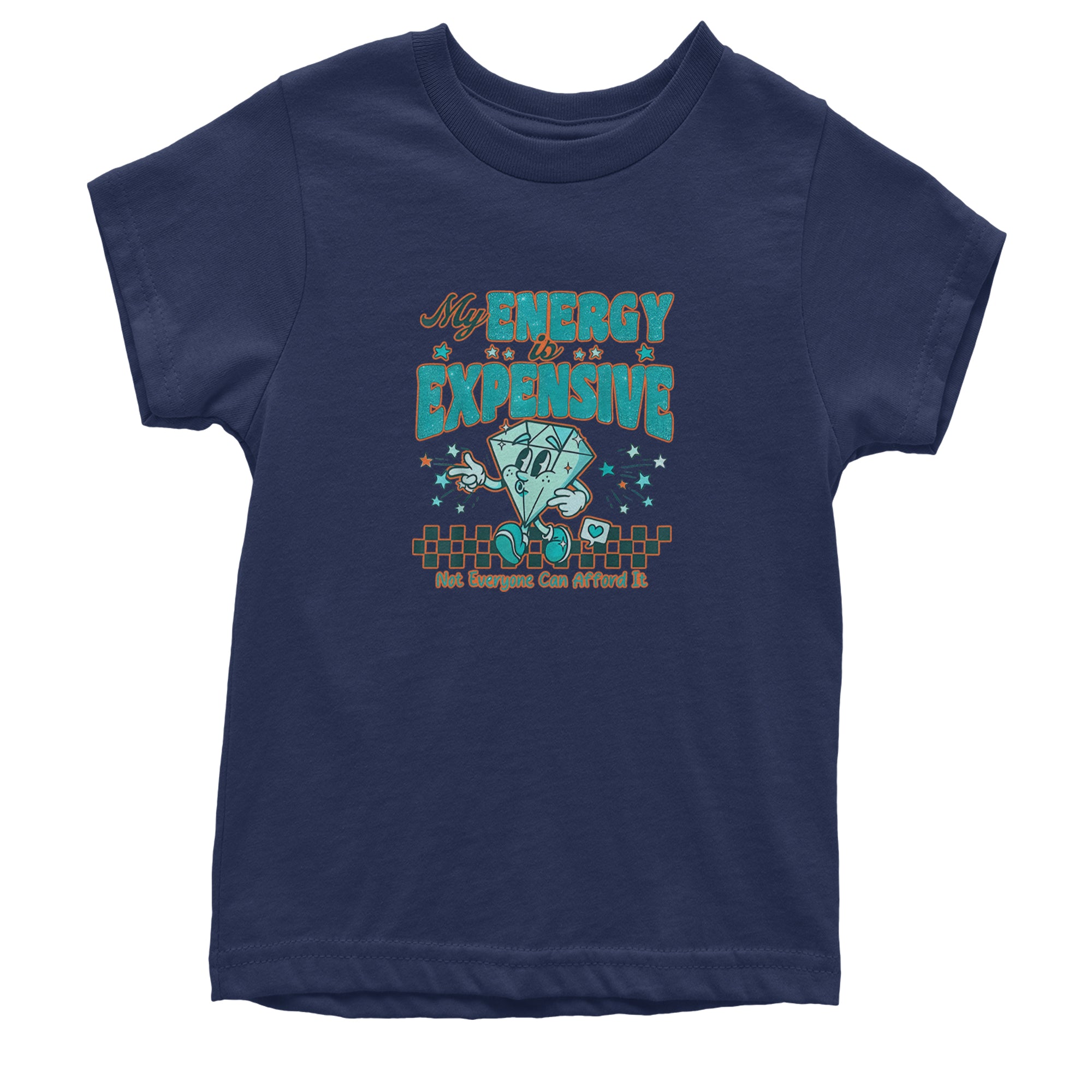 Diamond My Energy Is Expensive Youth T-shirt Navy Blue