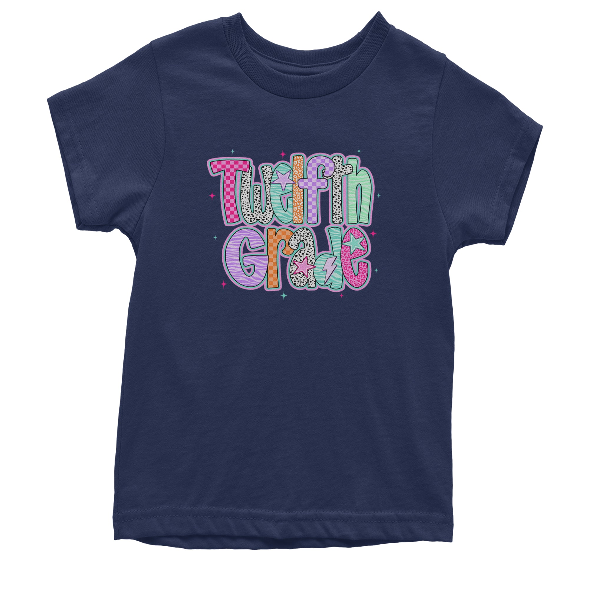 Senior Year Colorful Back to School Youth T-shirt Navy Blue