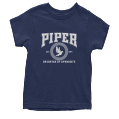 Piper Daughter of Aphrodite Rebel Heart Youth T-shirt Navy Blue