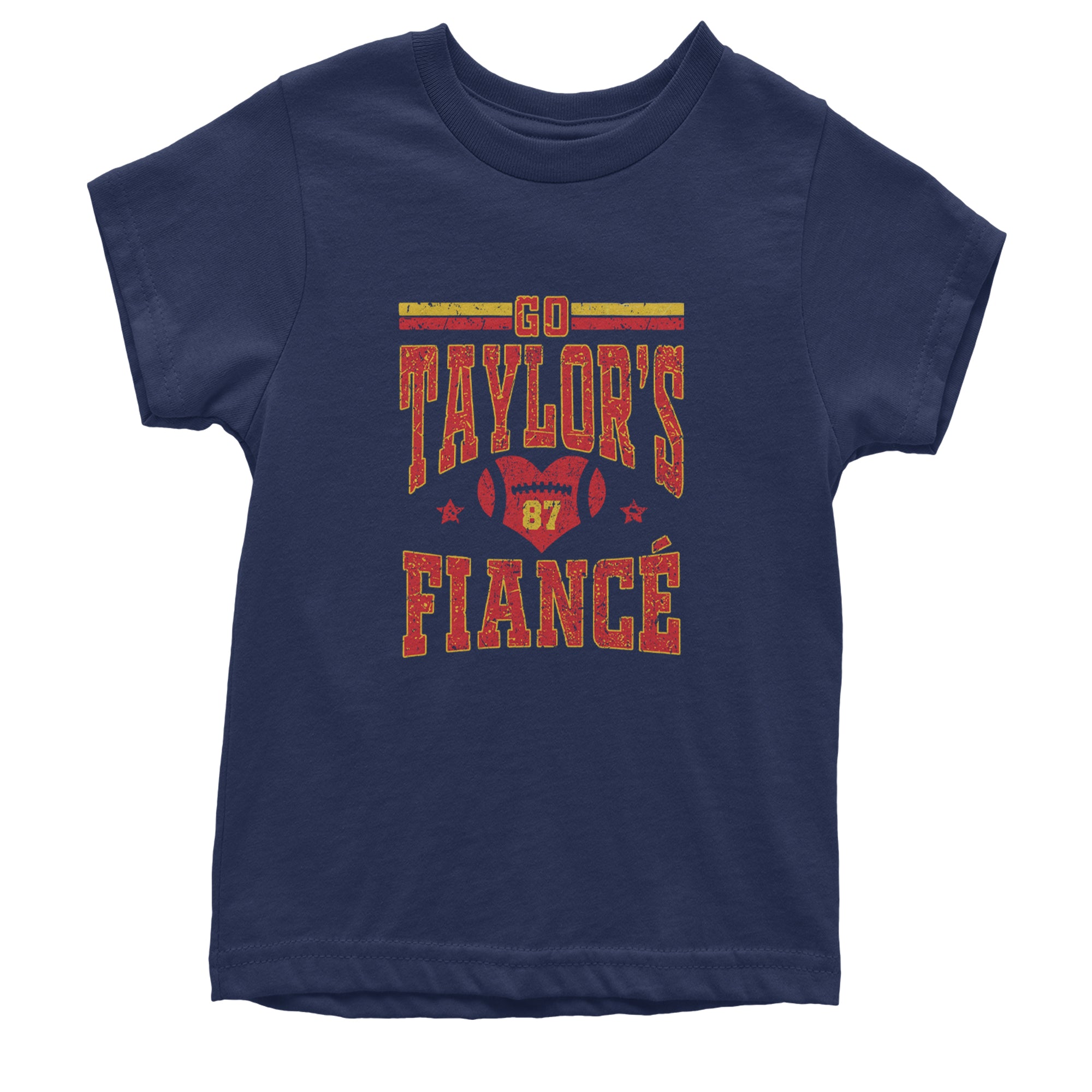 Go Taylor's Fiancé Engagement Game Day Youth T-shirt Navy Blue