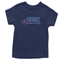 Hit That Jawn Philly Baseball graphic on Kids' Heavyweight Cotton T-Shirt in Navy Blue