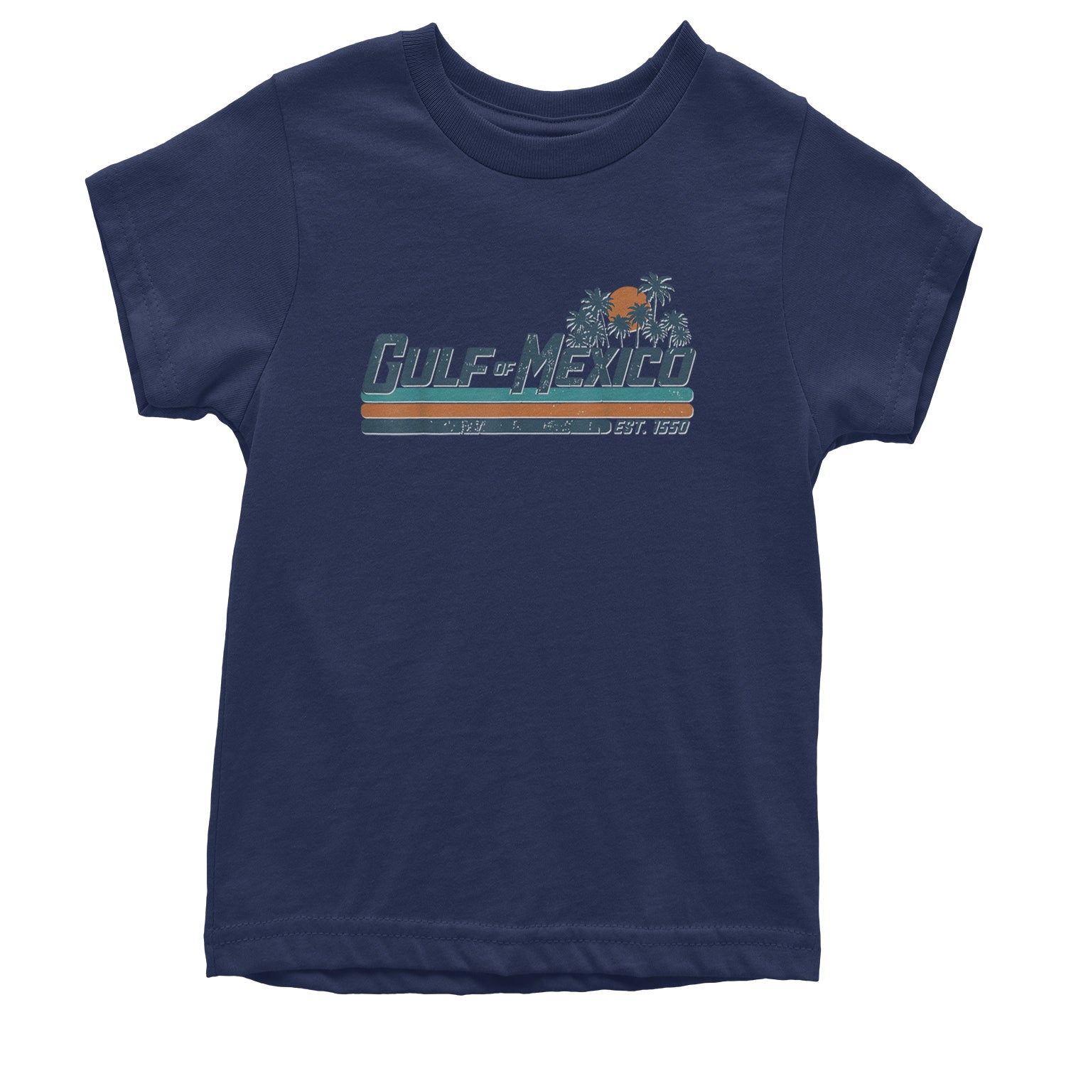 Gulf Of Mexico Established Year 1550 Youth T-shirt Navy Blue