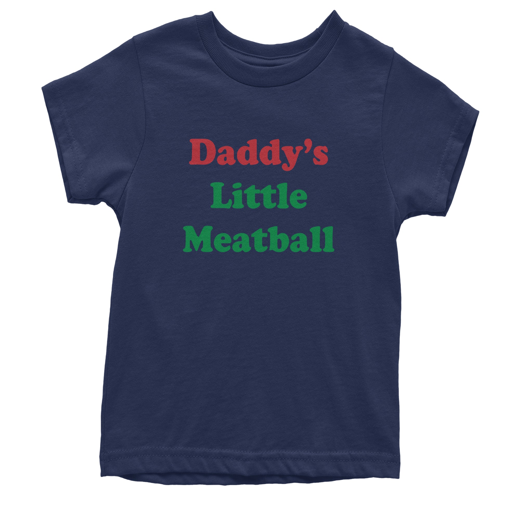 Daddy's Little Meatball Love Island Youth T-shirt Navy Blue