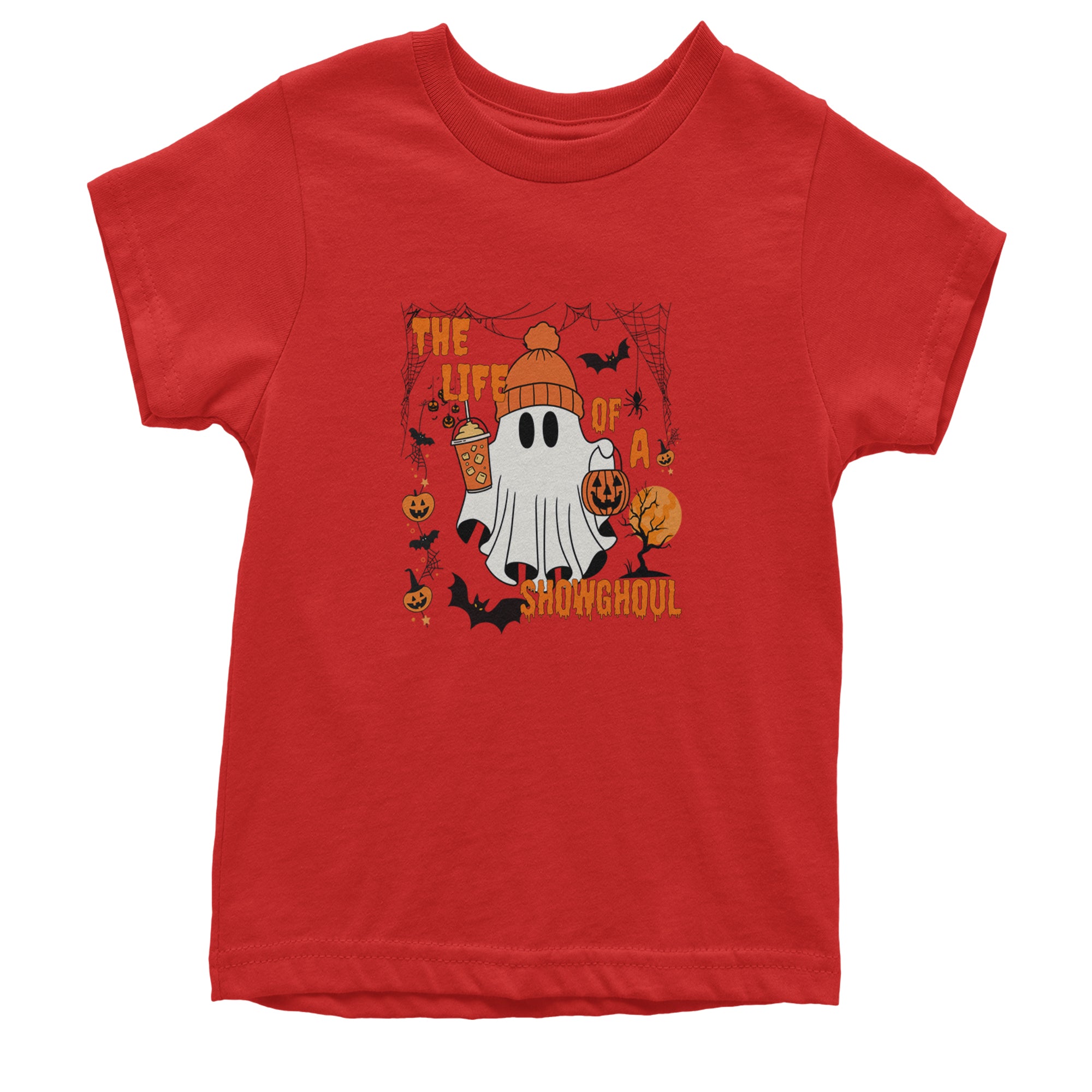 Life of a Showghoul Halloween Showgirl Vibes Youth T-shirt Red