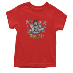 Golden Chain Thug Life Girls Youth T-shirt Red