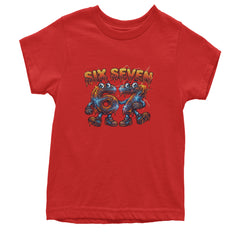 67 Lava Lightning Six Seven Meme Youth T-shirt Red