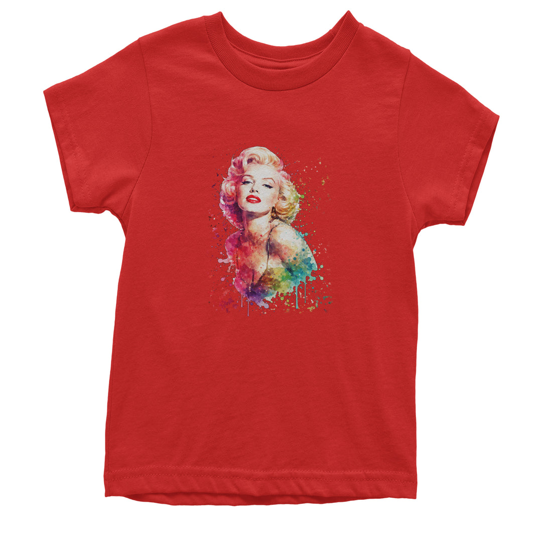 Mrs. Monroe Watercolors Bombshell Youth T-shirt Red