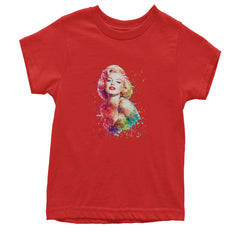 Mrs. Monroe Watercolors Bombshell Youth T-shirt Red