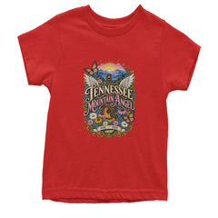 Tennessee Mountain Angel Wings Dolly Youth T-shirt Red