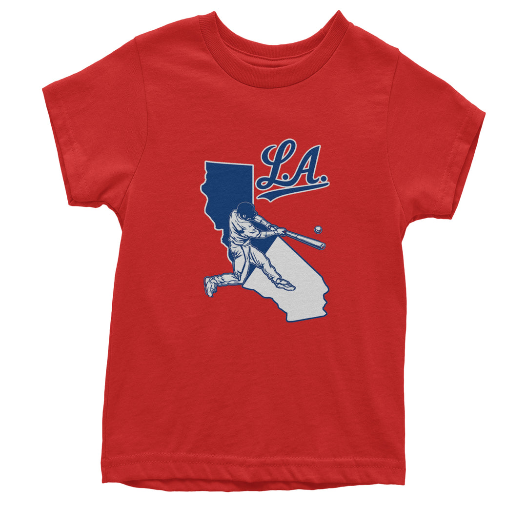 Los Angeles Baseball Batter Up Youth T-shirt Red