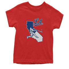Los Angeles Baseball Batter Up Youth T-shirt Red