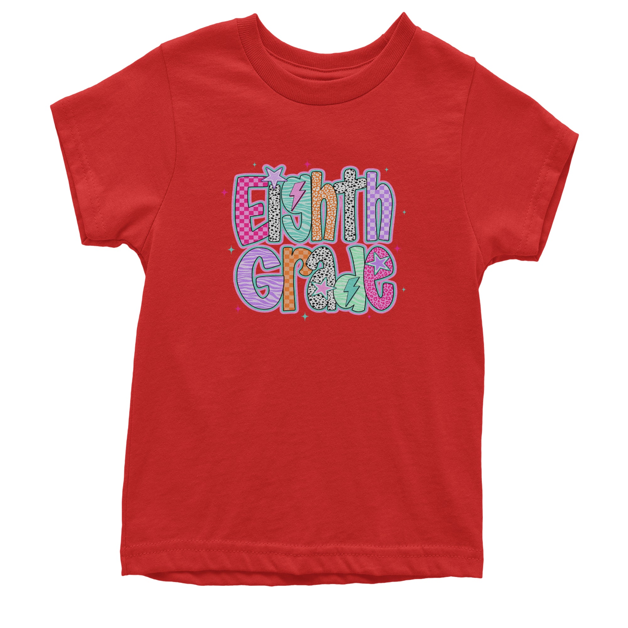 Eighth Grade Energy Colorful Back to School Youth T-shirt Red
