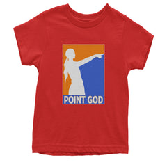 Point God Cunningham Basketball Pointing Meme  Youth T-shirt Red