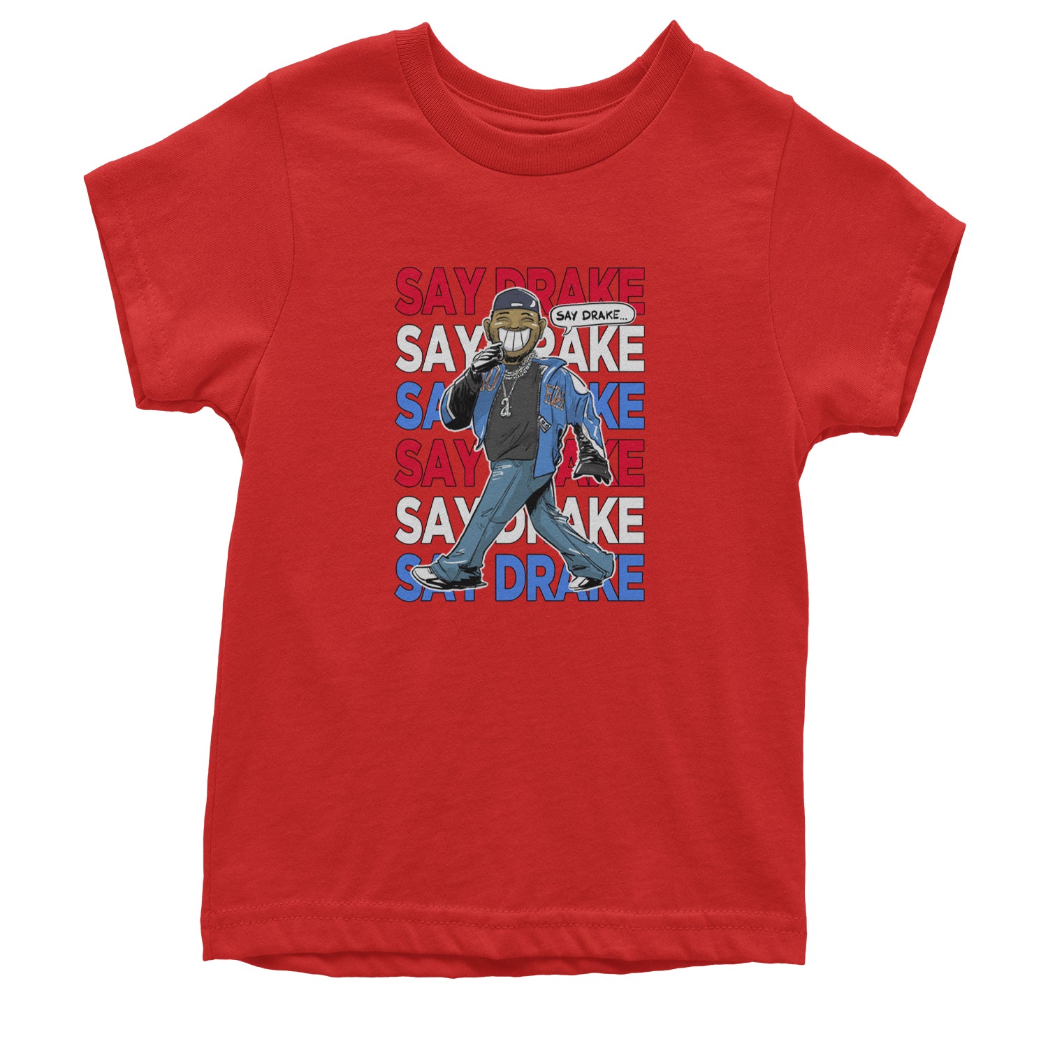 Say Drake Smiling Meme Mustard Youth T-shirt Red