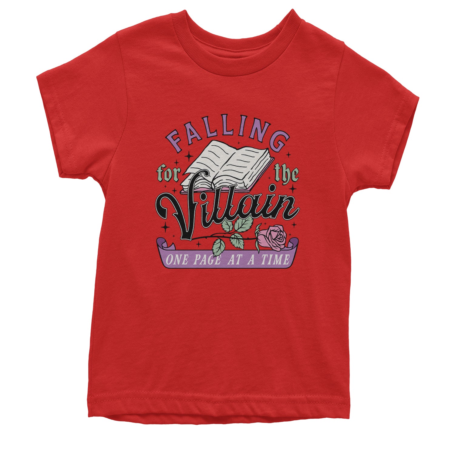 Falling For The Villain One Page At A Time Youth T-shirt Red