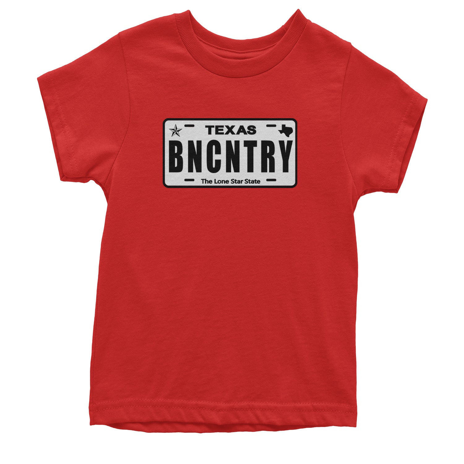 Texas License Plate BNCNTRY Youth T-shirt Red