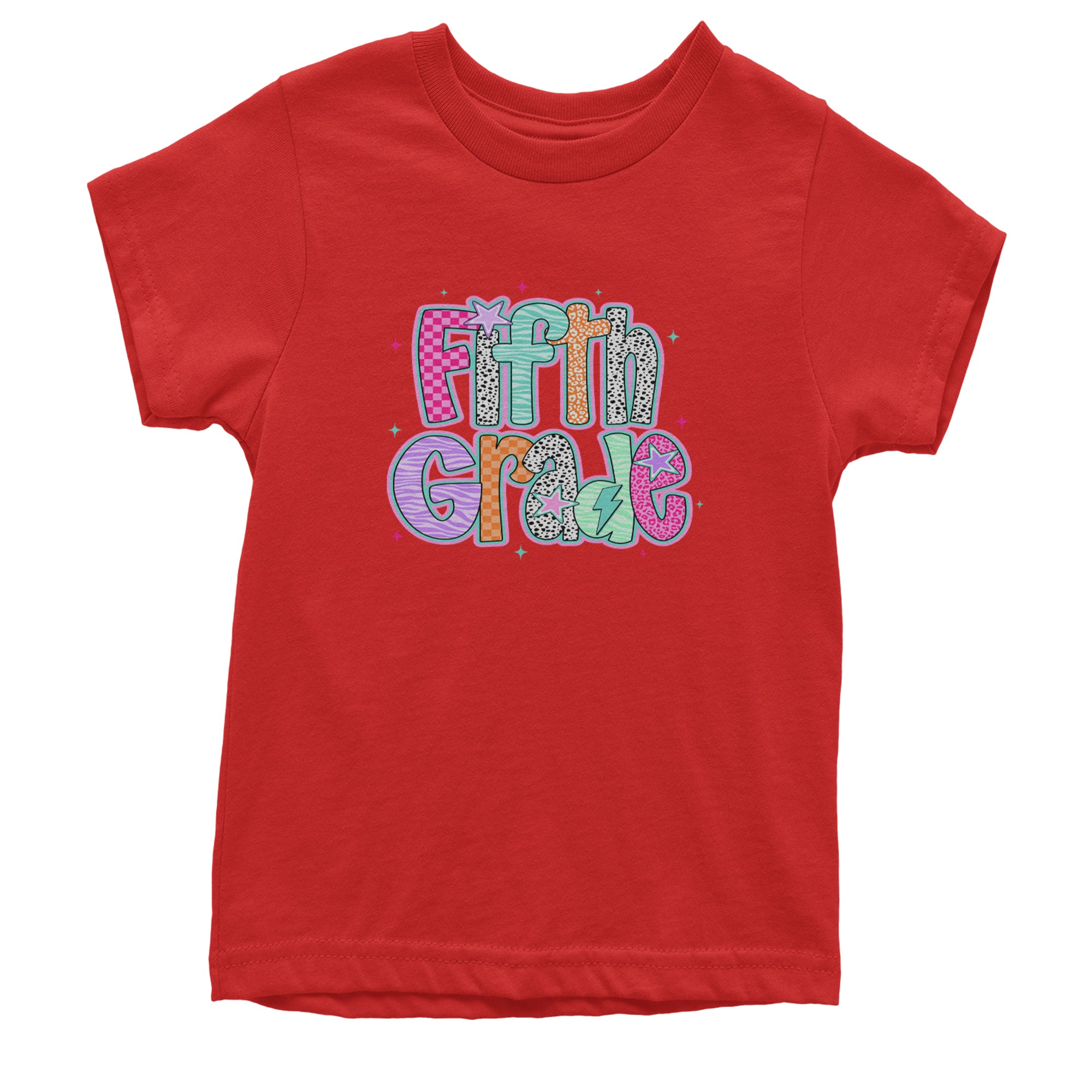Fifth Grade Fly Colorful Back to School Youth T-shirt Red