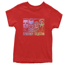 Spooky Season Horror Icons Halloween Youth T-shirt Red